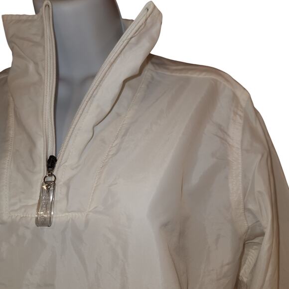 Vintage Tommy Jeans White Reflective Partial Zip Windbreaker Sz S - Picture 2 of 7